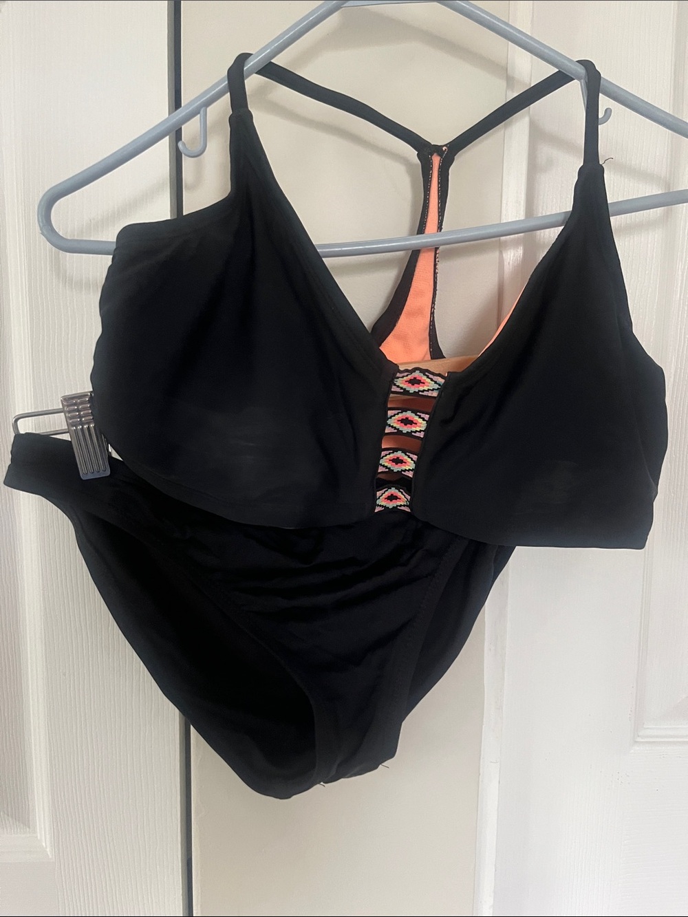 Mossimo Supply Co. Black Bikini with Peach and Aztec Accent